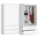  Akord S Wardrobe 90 x 180 x 51 cm white drawer