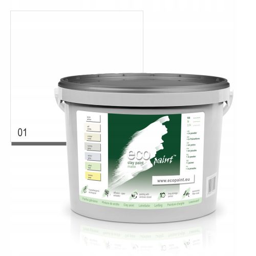 EcoPaint Clay Wall Paint 10 l Pure White Matt