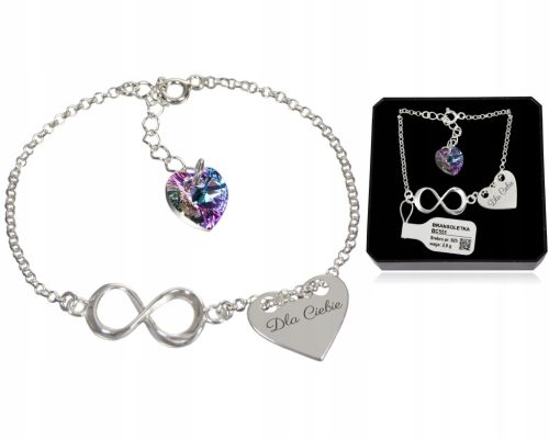  LAVART BC551 Infinity Heart Bracelet 20 cm