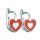  Silver Rhodium Plated Heart Earrings On An Englishman