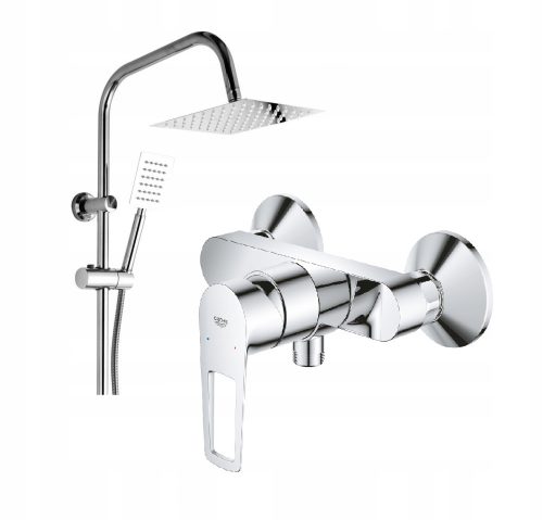 Gamma ZN1 surface-mounted shower set + Grohe BauLoop chrome shower fitting