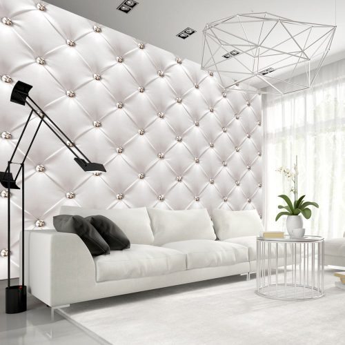 Photo wallpaper White elegance made of quilted leather 400x280