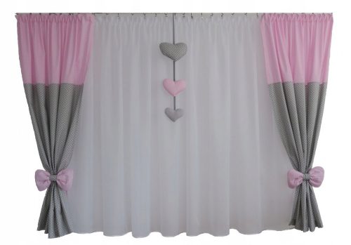  CHILDREN'S CURTAIN set, heart curtains made of cotton