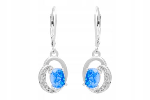  Gurdi women's earrings with opal 2.9 cm silver