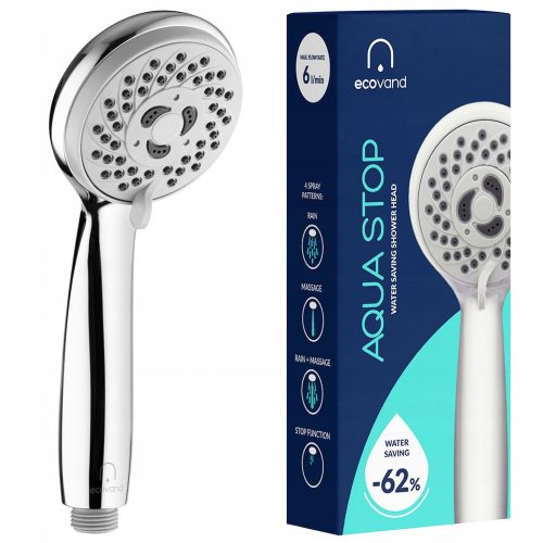 EcoVand Aqua Stop Chrome Shower Head