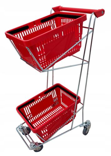 TWO-TIER SHOPPING CART FOR 2 SHOPPING BASKETS!