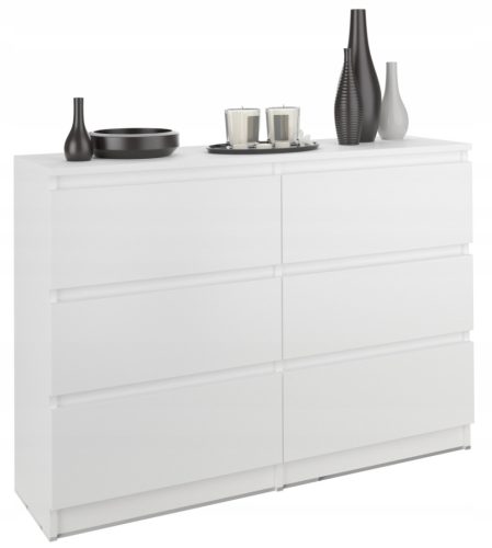  Mobene Modern Chest of Drawers 120 x 30 x 76 cm matt white