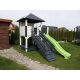 PLAYGROUND, WOODEN HOUSE, SLIDE, SANDPIPE