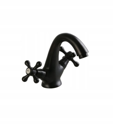 Luccio Retro Black freestanding washbasin mixer, black