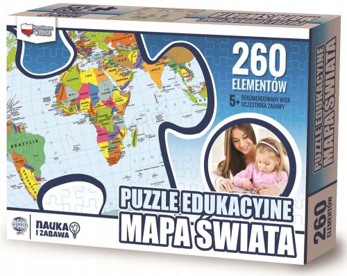  PUZZLE 260 EDUCATIONAL WORLD MAP, ZACHEM