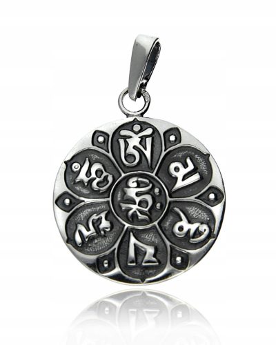  Gemma Om Mani Padme Hum Silver Pendant