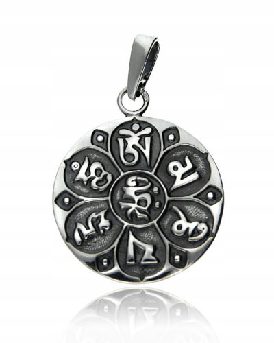 Gemma Om Mani Padme Hum Silver Pendant