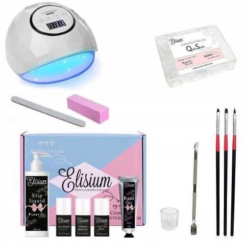  ELISIUM SET WITH LAMP FLEXY GEL 25g FORMS 120PCS