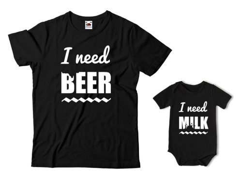 MEN'S SET - T-SHIRT FOR DAD AND BODYSUIT FOR SON