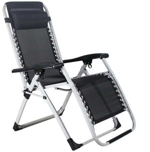 Sun loungers and garden and terrace Art 3 deck chair, black metal