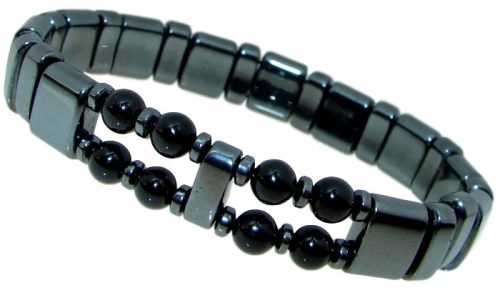  Men's Rose Quartz Bracelet 20 cm Black