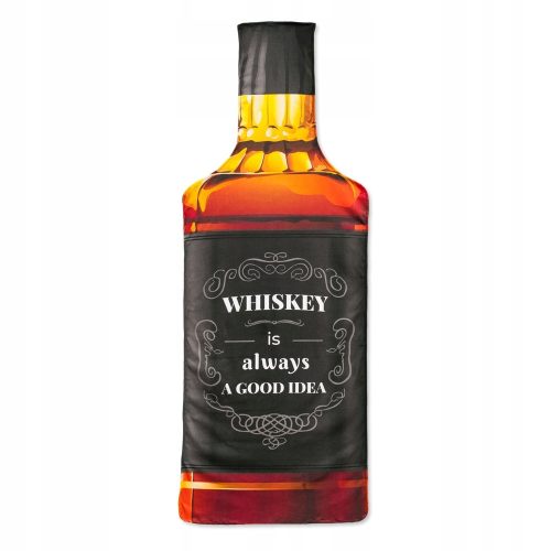  Beach towel BOTTLE made of terry cloth in the shape of a whisky bottle. As a gift for