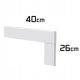 White stair skirting board with overlap 60x15mm 40x26cm painted MDF