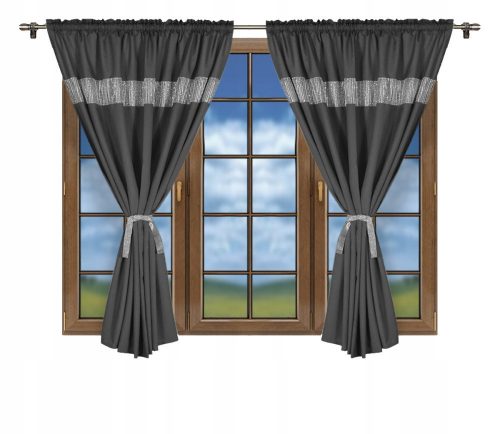 Ready-made curtains Semi-blackout curtain, tape, tunnel, frogs 145 cm x 160 cm