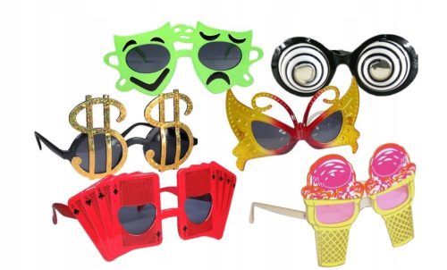  Photo booth FUNNY GLASSES set selfie event birthday carnival Christmas tree