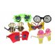  Photo booth FUNNY GLASSES set selfie event birthday carnival Christmas tree