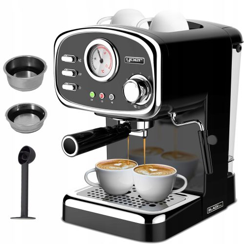  Yoer Breve 1100 W black espresso machine