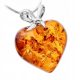  HEART pendant with AMBER silver PENDANT