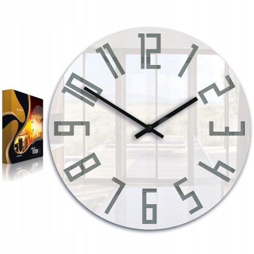 Clock for home ModernClock wall clock white, black, shades of grey, 32 cm
