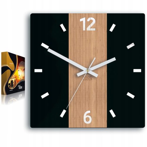  ModernClock wall clock white, black, brown tones, 30 cm