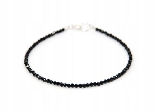 Bracelet BLACK TOURMALINE Szerl balls 2mm silver