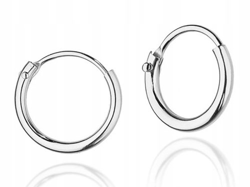  Silver hoop earrings 925 hoops 11 mm KREOLKI