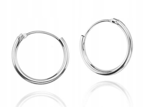  Silver hoop earrings 925, hoops 15 mm, KREOLKI