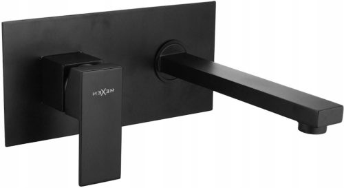  Mexen Cube wall-mounted washbasin faucet, black