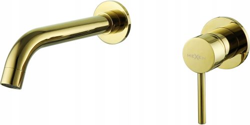 Mexen Alma wall-mounted washbasin mixer, gold