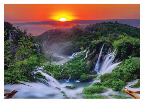 3D photo wallpaper SUNSET WATERFALL LIVING ROOM 368x254