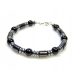  Men's bracelet onyx and hematite rolls