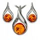  SET set with AMBER chain SILVER 925