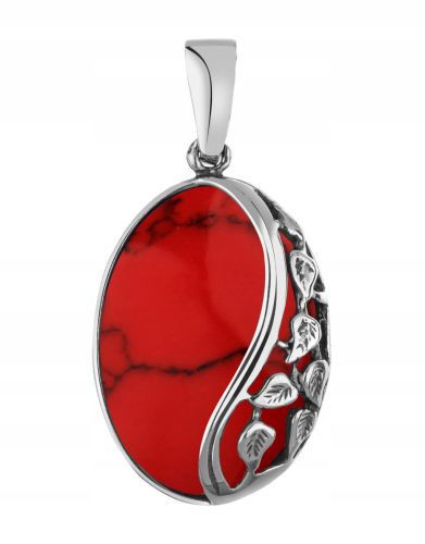  Silver Art 399 red coral pendant