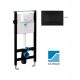 Schwab Basic + Dots Black concealed toilet frame