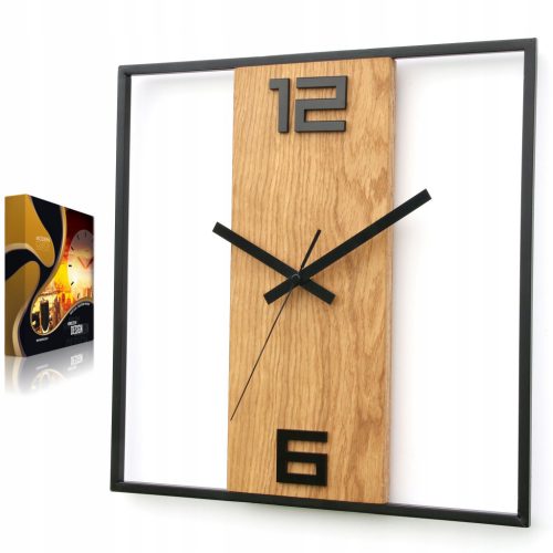  ModernClock wall clock, black, brown tones, 33.5 cm