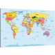 Images sur le mur photo carte du monde en polonais 120X80