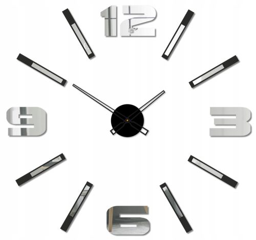 Clock for home Newthetime-pl Wall Clock, Black, Silver, 90 cm