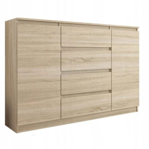  Mobene Modern Chest of Drawers 140 x 40 x 98 cm, matt Sonoma oak