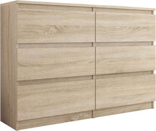  Mobene Modern Chest of Drawers 140 x 30 x 77 cm, matt Sonoma oak