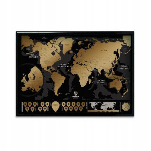  VIP Scratch Map Set + Black Aluminum Frame