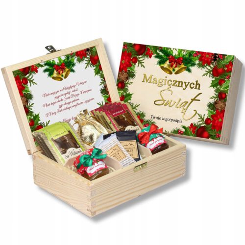  Gift set personalized box with tea, honey, chocolate MIX