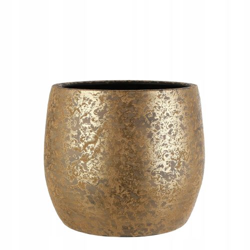 Outdoor and Garden Pots and Planters Edelman Flowerpot, 32 cm x 32 x 25.5 cm, Diameter 32 cm, Ceramic in Yellow and Gold Tones