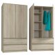  Mobene Modern Wardrobe 90 x 180 x 51 cm, Sonoma Oak