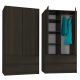  Mobene Modern Wardrobe 90 x 180 x 55 cm Wenge Drawer