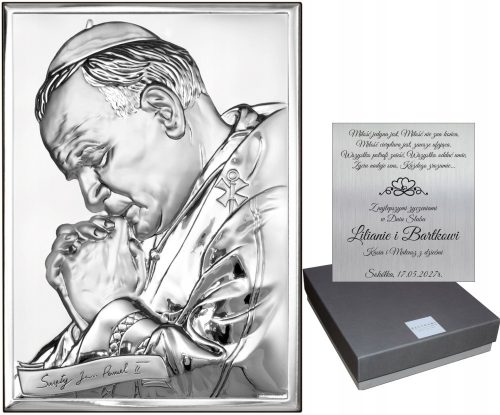 Pictures on the wall Silver engraving of Saint John Paul II, Pope